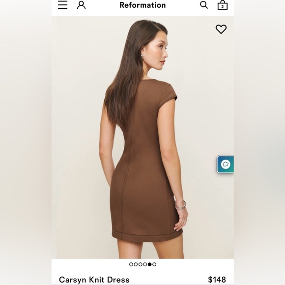 Reformation Carsyn Knit Dress - Brown Reformation Carsyn Knit Dress - Brown